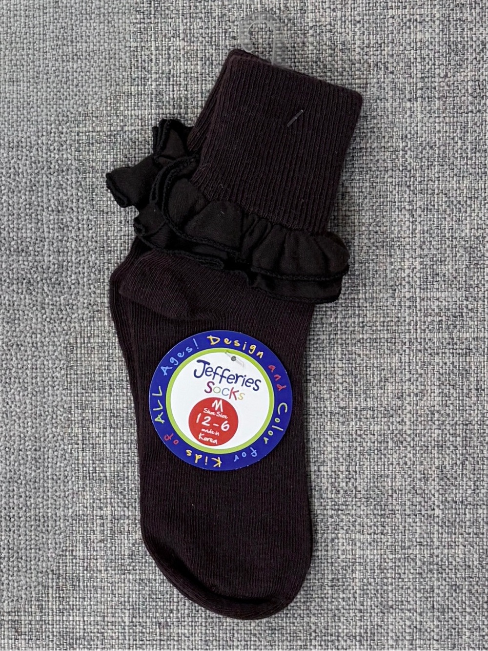 Jeffries Socks Medium (shoe size 12-6) Ruffle Socks in “Chocolate”